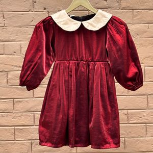 Velvet Dress with Peter Pan Collar