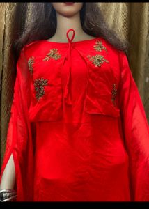 Red Georgette Gawn