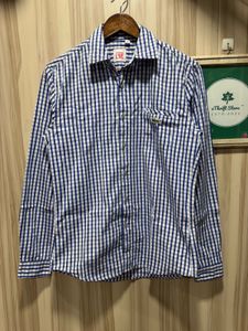 Lacoste Live Blue White Gingham Check Shirt