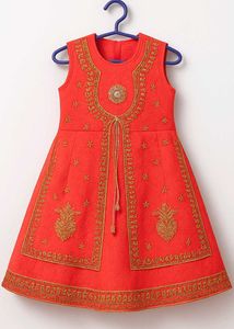Cute Red Embroidered Dress