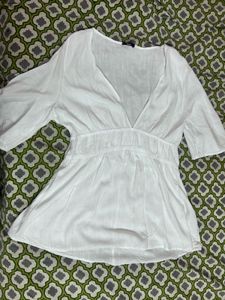 White V-Neck dress