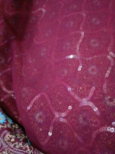 double shade saree with brown and dark purple mixt