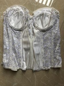 Vintage White Lace Corset Bustier