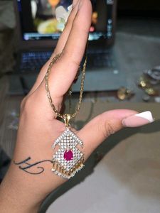 ruby and diamond pendant earrings