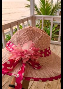Chic Pink Polka Dot Sun Hat