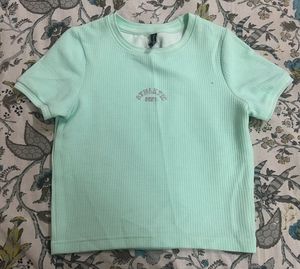 Mint Green Waffle Knit T-Shirt