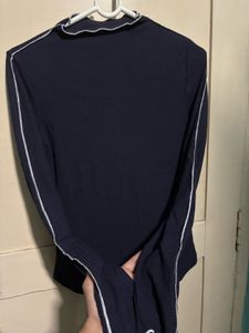 SHEIN Navy Blue Ribbed Long Sleeve Top 👚✨