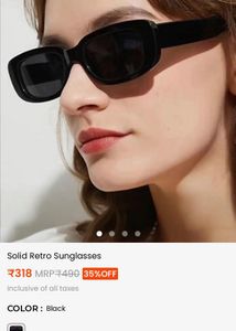Solid Retro Black Sunglasses