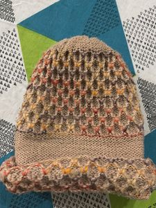 Knitted Beanie with Colorful Details