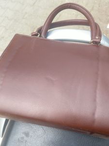 Stylish Brown Handbag with Bear Charm