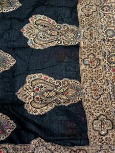 Embroidered Black Stole For Women🖤