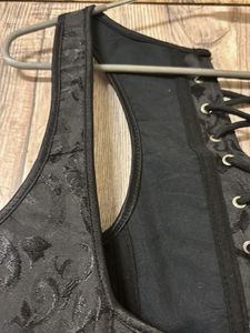 Black Brocade Corset Top