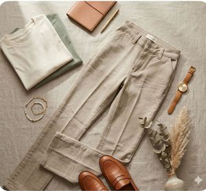 Boys Beige Elastic Waist Casual Chino Pants