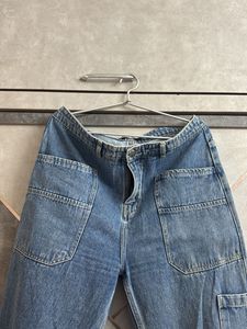 Vintage Wash Cargo Jeans