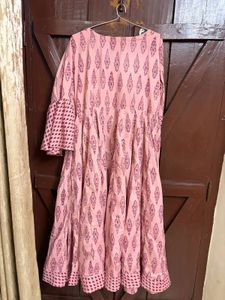 Pink Printed Flared Kurta pant set