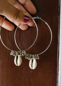 Bohemian Seashell Hoop Earrings