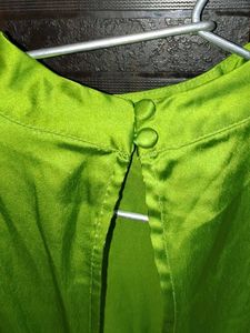 Lime Green Tie-Front Crop Top
