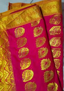 New Pattu Saree Stone Work With Blouse