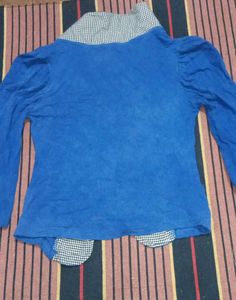Stylish Blue Jacket with inner top srugfor Women