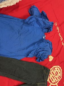 Blue T-Shirt and Denim Pants Set
