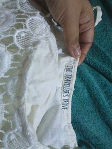 Elegant White Lace Ethnic Top