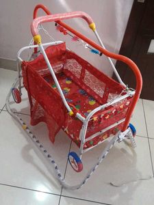 Vintage Baby Cradle and staller