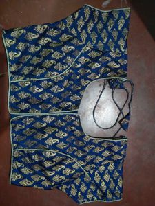 Designer Blue & Gold Blouse