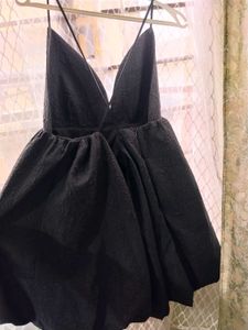 Elegant Black Textured Mini Dress