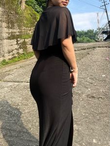 Elegant Black Evening Gown with High Slit