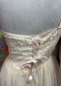 3 for 999 Elegant Cream One-Shoulder Tulle Dress