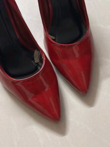 Chic Red Patent Block Heels