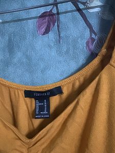 Mustard Yellow Ruched Peplum Top