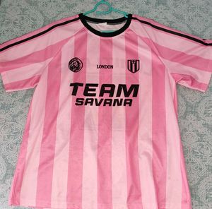Pink Striped "Team Savana" Top