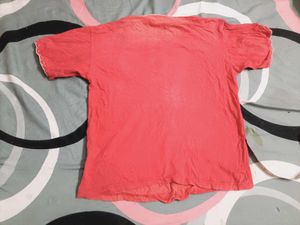 Cute Coral T-Shirt with Floral Design