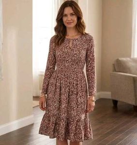 Vintage Floral Print Dress