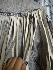 Fringed Denim Cowbody Acid washed Jean Jacket