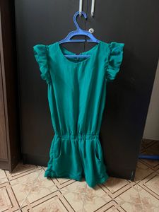 Green Ruffled Romper