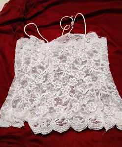 White Lace Corset Cami top
