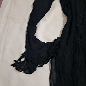 Y2k Vintage Gothic Fairy Desi Chatpata Black Top