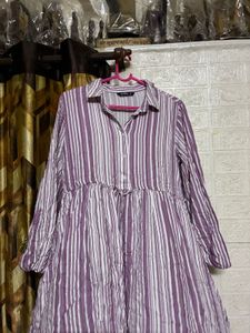 Purple Striped Tunic Top