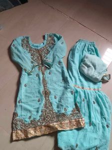Beautiful Aqua Kurta Set with Dupatta