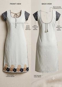 White Kurta Set with Floral Embellishments