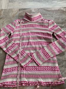 Cozy Fair Isle Print Turtleneck Top