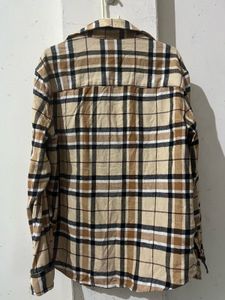 H&amp;M Regular Fit Flannel Shirt in Beige