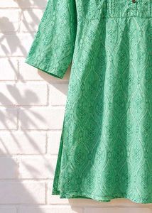Green Printed Cotton Kurti