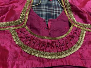 Gorgeous Pink Brocade Silk Saree