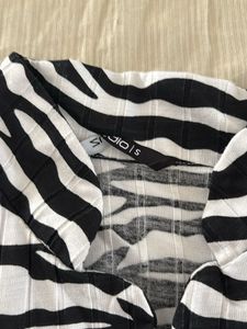 Zebra Print Button Down Shirt
