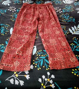 Red Striped Kurta with Neck Embroidery