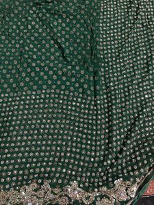 Elegant Green Embellished Saree