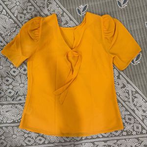 Yellow Puff Sleeve Top
